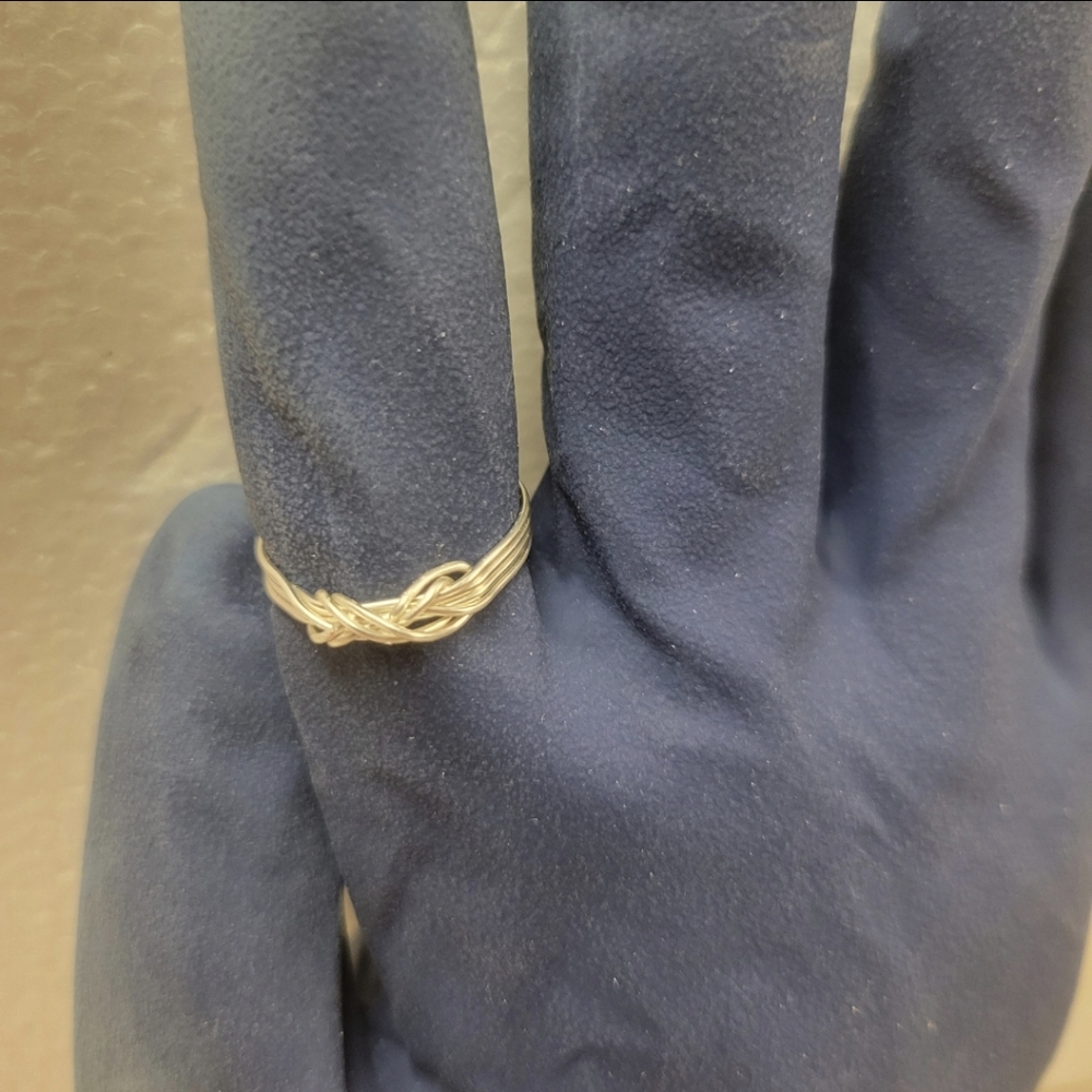 Silver Wire Wrapped Infinity Bow Ring - image 5